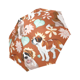 St. Bernard Flower Foldable Umbrella - TeeAmazing
