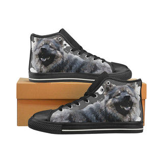 Eurasier Black High Top Canvas Women's Shoes/Large Size - TeeAmazing