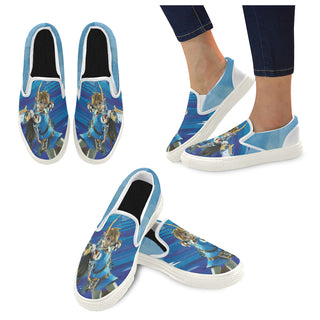 Link with Arrow White Women's Slip-on Canvas Shoes - TeeAmazing