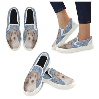 Schnoodle Dog White Women's Slip-on Canvas Shoes - TeeAmazing