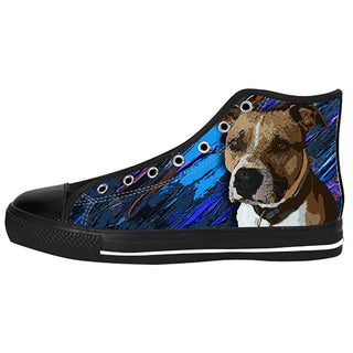 American Staffordshire Terrier Shoes & Sneakers - Custom American Staffordshire Terrier Canvas Shoes - TeeAmazing