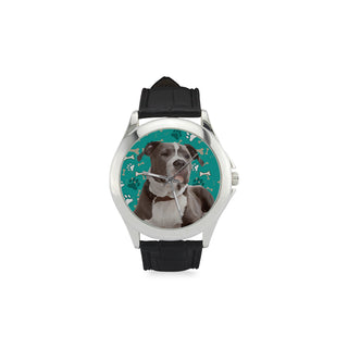 Staffordshire Bull Terrier Women's Classic Leather Strap Watch - TeeAmazing
