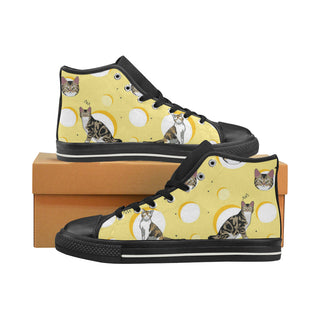 American Wirehair Black High Top Canvas Women's Shoes/Large Size - TeeAmazing