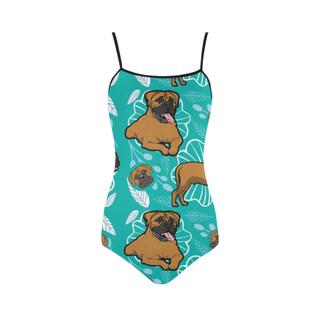 Bullmastiff Flower Strap Swimsuit ( Model S05) - TeeAmazing