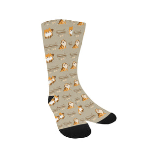 Pomeranian Pattern Trouser Socks - TeeAmazing