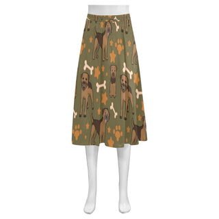 Border Terrier Pattern Mnemosyne Women's Crepe Skirt (Model D16) - TeeAmazing