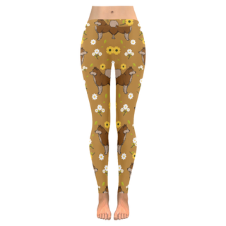 Eurasier Flower Low Rise Leggings (Invisible Stitch) (Model L05) - TeeAmazing
