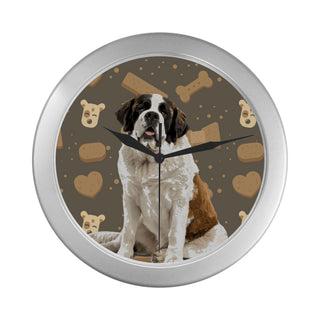 St. Bernard Dog Silver Color Wall Clock - TeeAmazing