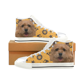 Norwich Terrier Dog White High Top Canvas Women's Shoes/Large Size - TeeAmazing
