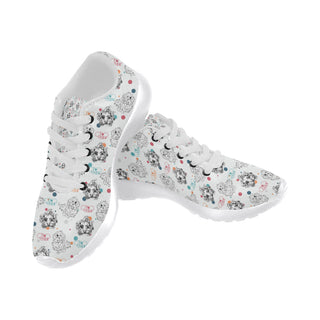 Maltese Pattern White Sneakers for Women - TeeAmazing
