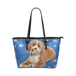 Cavapoo Dog Leather Tote Bag/Small - TeeAmazing