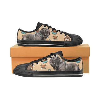 Neapolitan Mastiff Dog Black Low Top Canvas Shoes for Kid - TeeAmazing