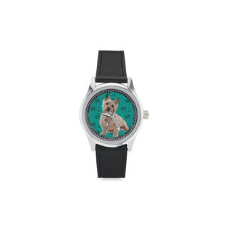 Cairn terrier Kid's Stainless Steel Leather Strap Watch - TeeAmazing