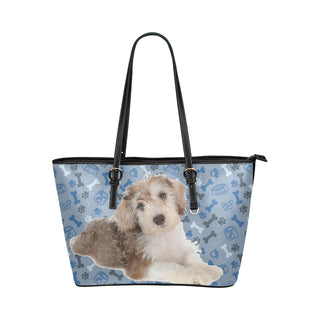 Schnoodle Dog Leather Tote Bag/Small - TeeAmazing