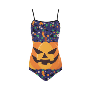 Pumpkin Halloween Strap Swimsuit - TeeAmazing