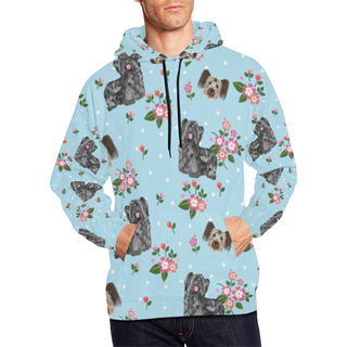 Skye Terrier Flower All Over Print Hoodie for Men (USA Size) (Model H13) - TeeAmazing