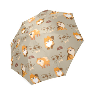 Pomeranian Pattern Foldable Umbrella - TeeAmazing