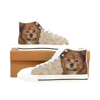 Shorkie Dog White Men’s Classic High Top Canvas Shoes /Large Size - TeeAmazing