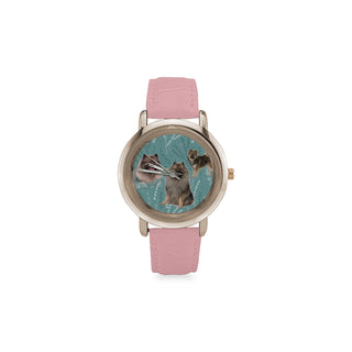 Keeshond Lover Women's Rose Gold Leather Strap Watch - TeeAmazing