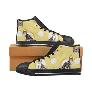 American Wirehair Black Women's Classic High Top Canvas Shoes - TeeAmazing