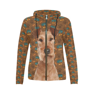 Irish Terrier Dog All Over Print Full Zip Hoodie for Women - TeeAmazing
