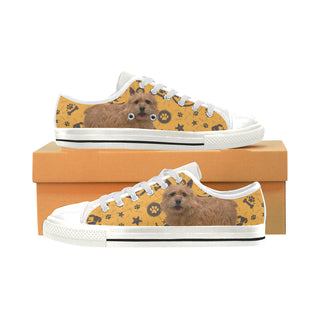 Norwich Terrier Dog White Low Top Canvas Shoes for Kid - TeeAmazing