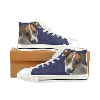Tenterfield Terrier Dog White High Top Canvas Shoes for Kid - TeeAmazing
