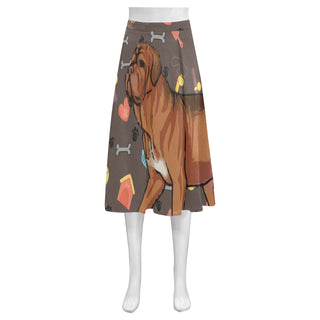Dogues De Bordeaux Dog Mnemosyne Women's Crepe Skirt (Model D16) - TeeAmazing