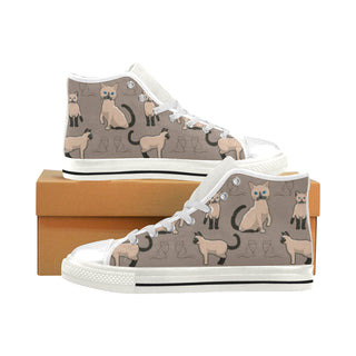 Tonkinese Cat White Men’s Classic High Top Canvas Shoes - TeeAmazing