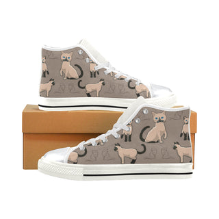 Tonkinese Cat White High Top Canvas Shoes for Kid - TeeAmazing