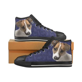 Tenterfield Terrier Dog Black Men’s Classic High Top Canvas Shoes /Large Size - TeeAmazing