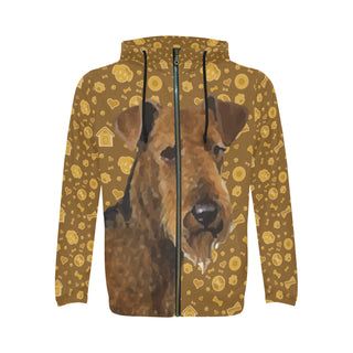 Welsh Terrier Dog All Over Print Full Zip Hoodie for Men - TeeAmazing
