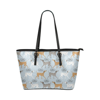 Italian Greyhound Pattern Leather Tote Bag/Small - TeeAmazing