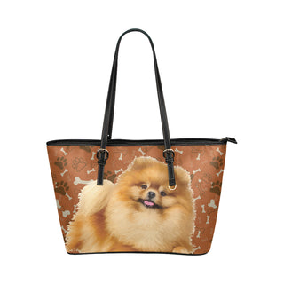 Pomeranian Dog Leather Tote Bag/Small - TeeAmazing