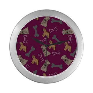 Soft Coated Wheaten Terrier Pattern Silver Color Wall Clock - TeeAmazing