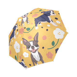 Boston Terrier Flower Foldable Umbrella - TeeAmazing