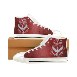 Team Valor White High Top Canvas Shoes for Kid - TeeAmazing