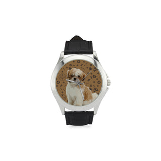 Maltese Shih Tzu Dog Women's Classic Leather Strap Watch - TeeAmazing