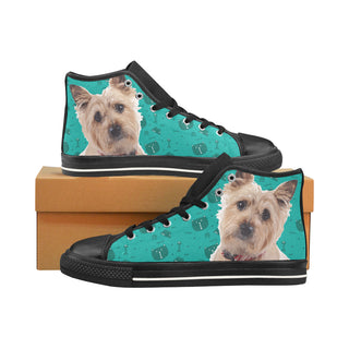 Cairn terrier Black Men’s Classic High Top Canvas Shoes /Large Size - TeeAmazing