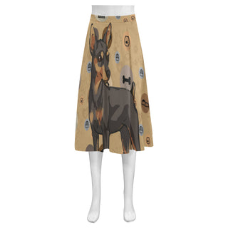 Miniature Pinscher Dog Mnemosyne Women's Crepe Skirt (Model D16) - TeeAmazing