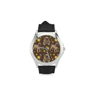 Brussels Griffon Flower Women's Classic Leather Strap Watch - TeeAmazing