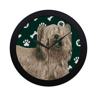 Skye Terrier Black Circular Plastic Wall clock - TeeAmazing