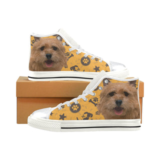 Norwich Terrier Dog White High Top Canvas Shoes for Kid - TeeAmazing