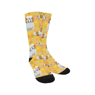 Petit Basset Griffon Vendéen Flower Trouser Socks - TeeAmazing
