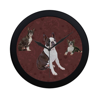 Boston Terrier Lover Black Circular Plastic Wall clock - TeeAmazing