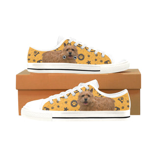 Norwich Terrier Dog White Men's Classic Canvas Shoes/Large Size - TeeAmazing