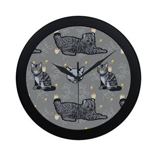 Highlander Cat Black Circular Plastic Wall clock - TeeAmazing