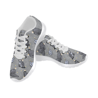 Highlander Cat White Sneakers for Women - TeeAmazing