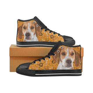 Coonhound Black High Top Canvas Women's Shoes/Large Size - TeeAmazing