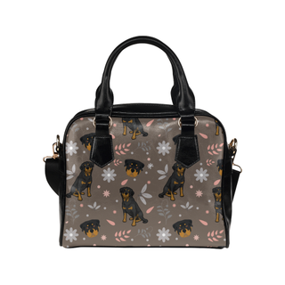 Rottweiler Flower Shoulder Handbag - TeeAmazing